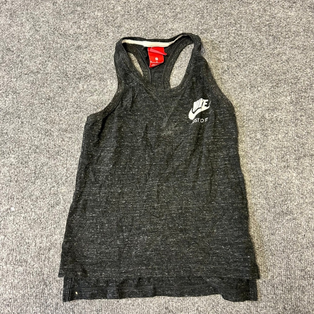 Nike Tank Top Womens Size M Charcoal Grey Heathered Racerback Just Do It Shirt